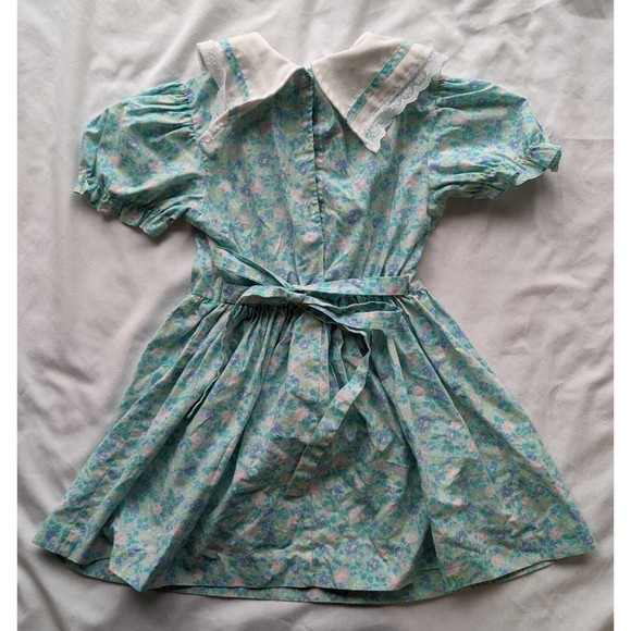 Allison Ann Girls Party Dress Size 6 Floral Puff Sleeve Garden Easter Vintage - Picture 2 of 9